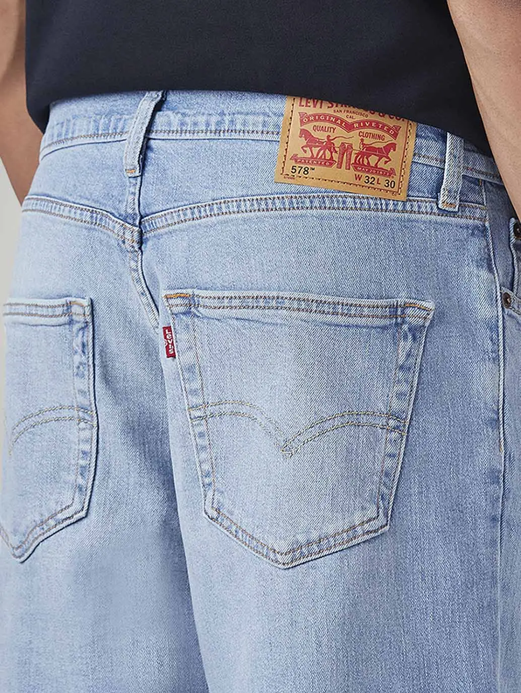 Men's 578 Light Blue Baggy Fit Mid Rise Jeans 6
