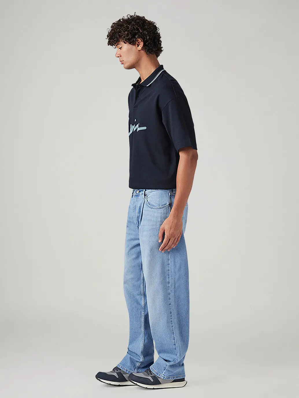 Men's 578 Light Blue Baggy Fit Mid Rise Jeans 7