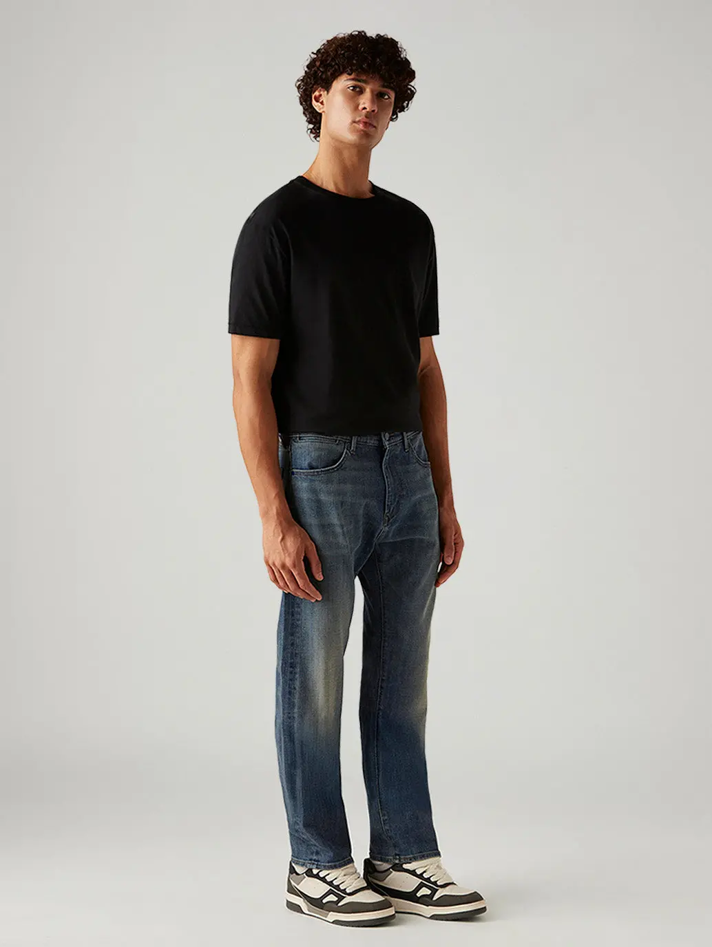 Men's 505 Blue Straight Fit Hyper Stretch Jeans 7