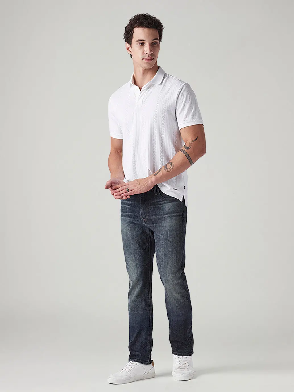 Men's 511 Dark-Blue Slim Fit Mid Rise Redloop Jeans 1