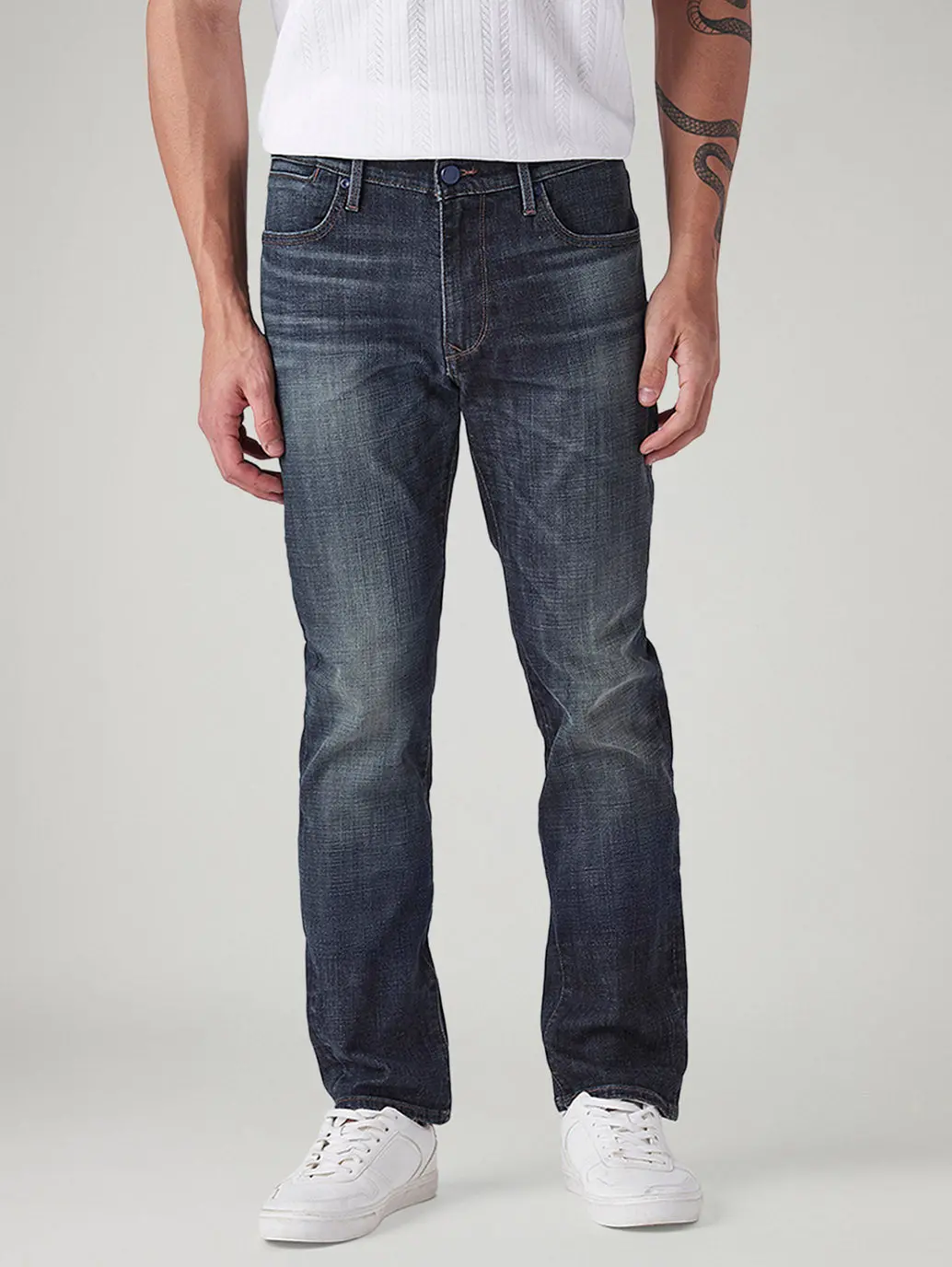 Men's 511 Dark-Blue Slim Fit Mid Rise Redloop Jeans 3