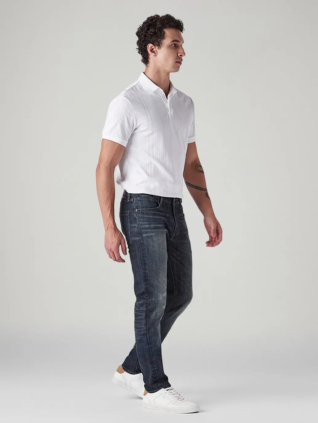 Men's 511 Dark-Blue Slim Fit Mid Rise Redloop Jeans 7