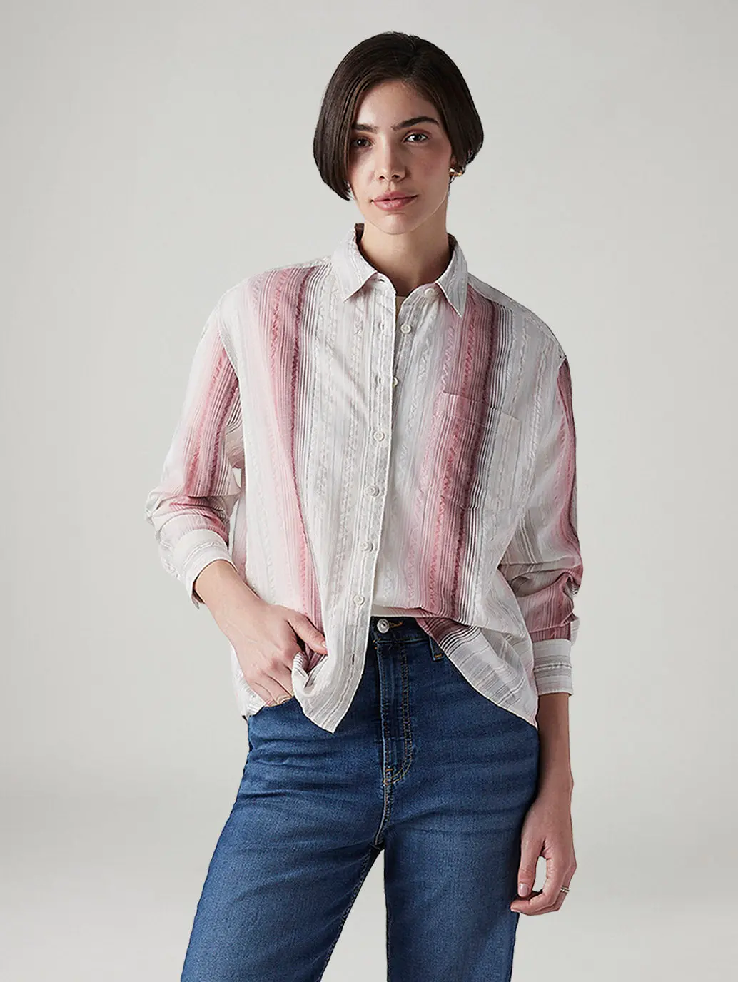 Women's Striped Relaxed Fit Shirt 1