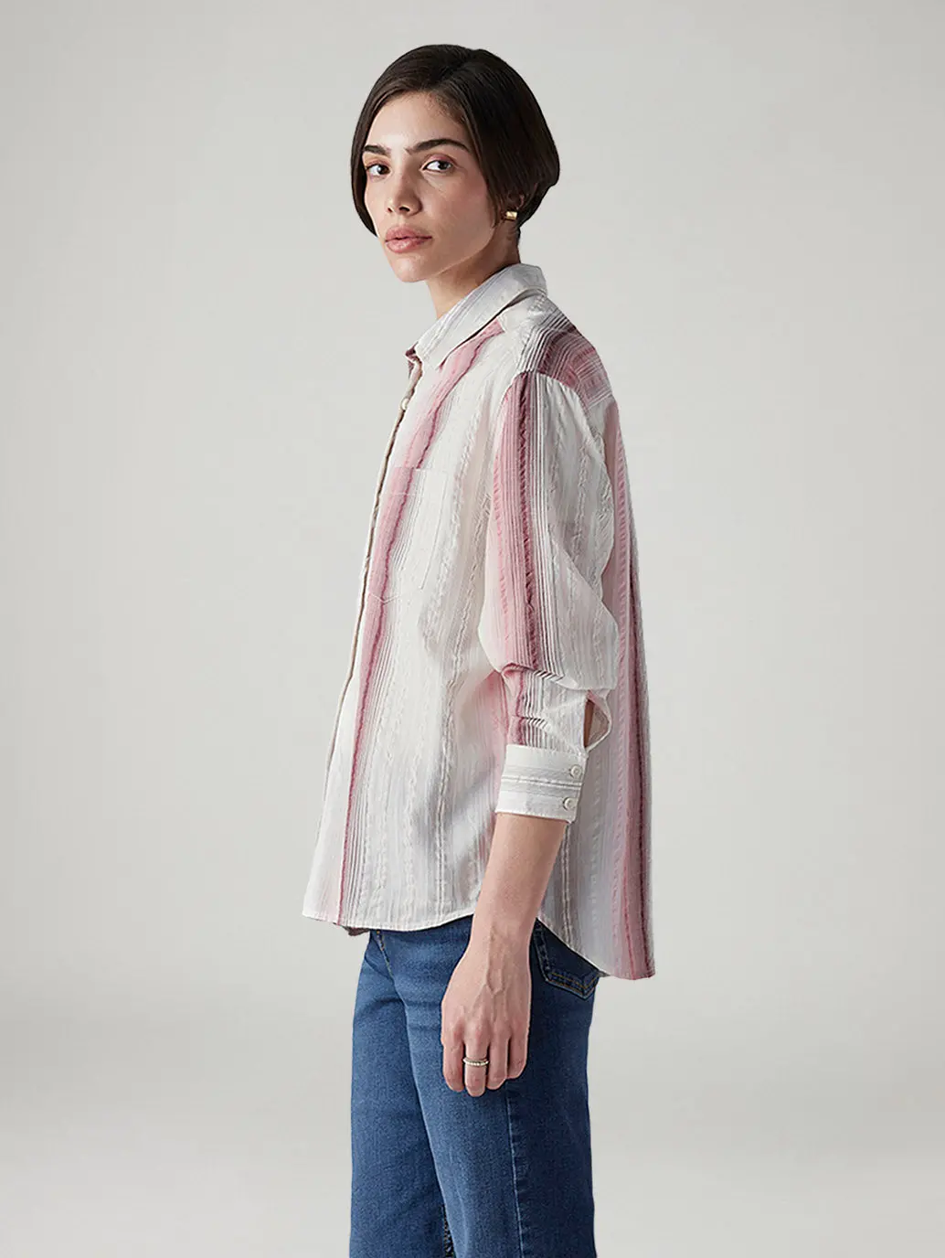 Women's Striped Relaxed Fit Shirt 5