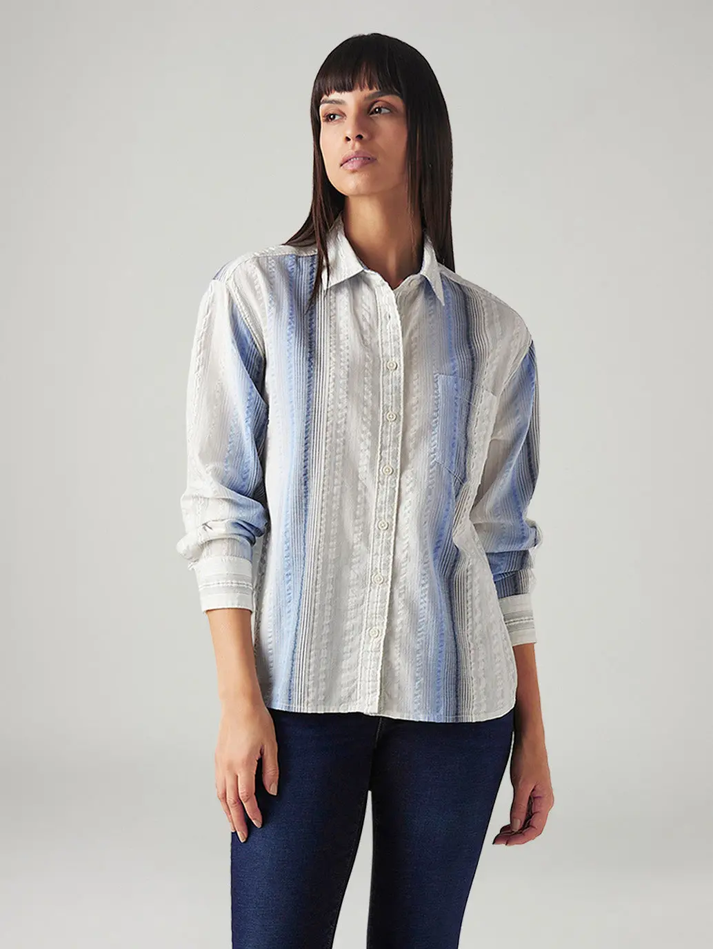 Women's Striped Relaxed Fit Shirt 1