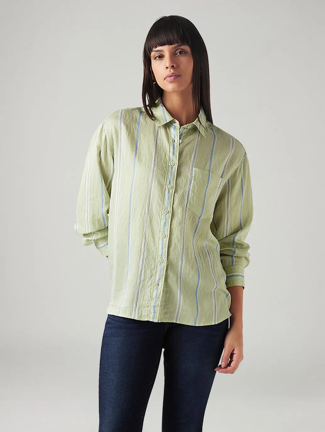 Women's Striped Relaxed Fit Shirt 1