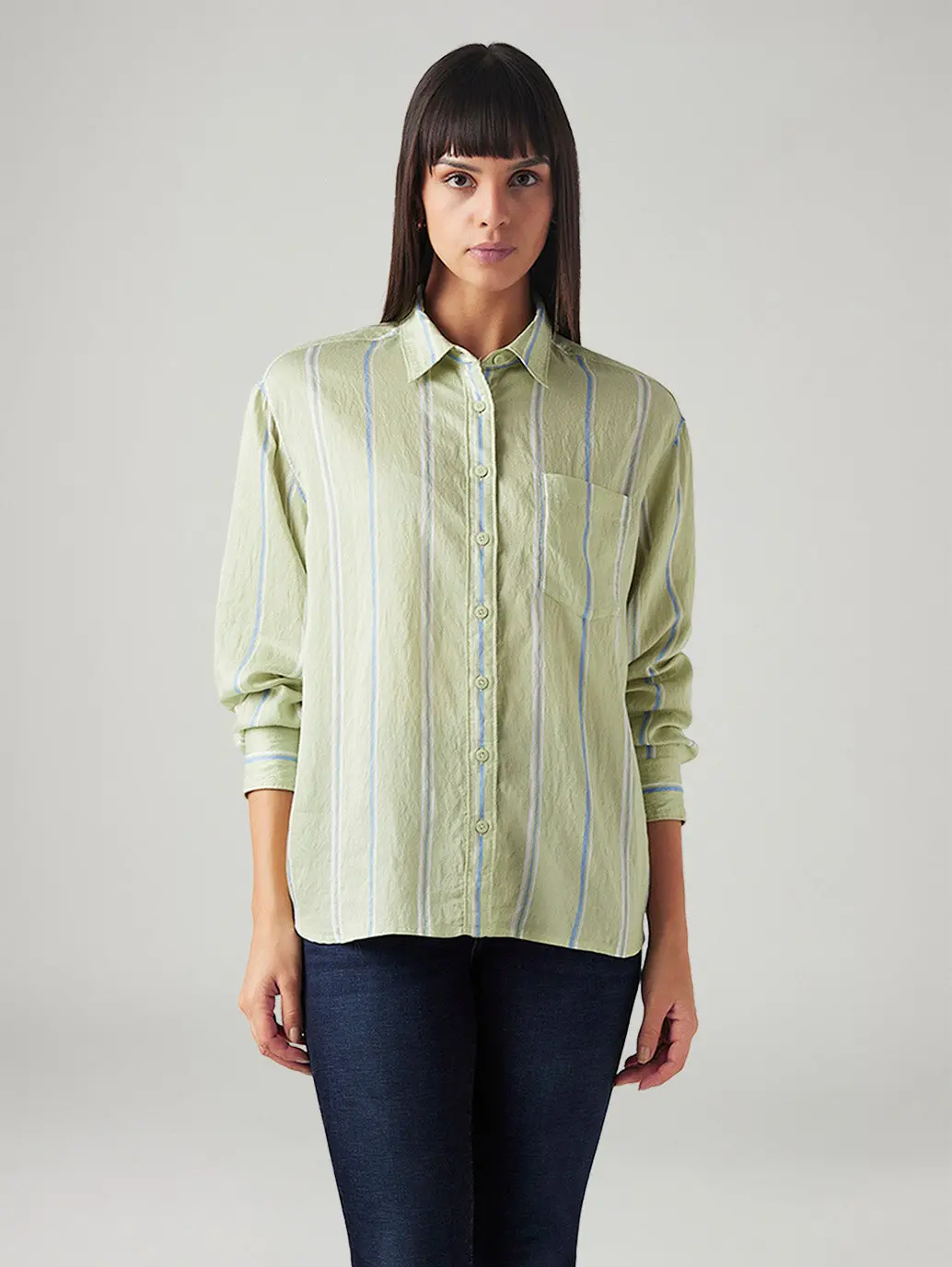 Women's Striped Relaxed Fit Shirt 5