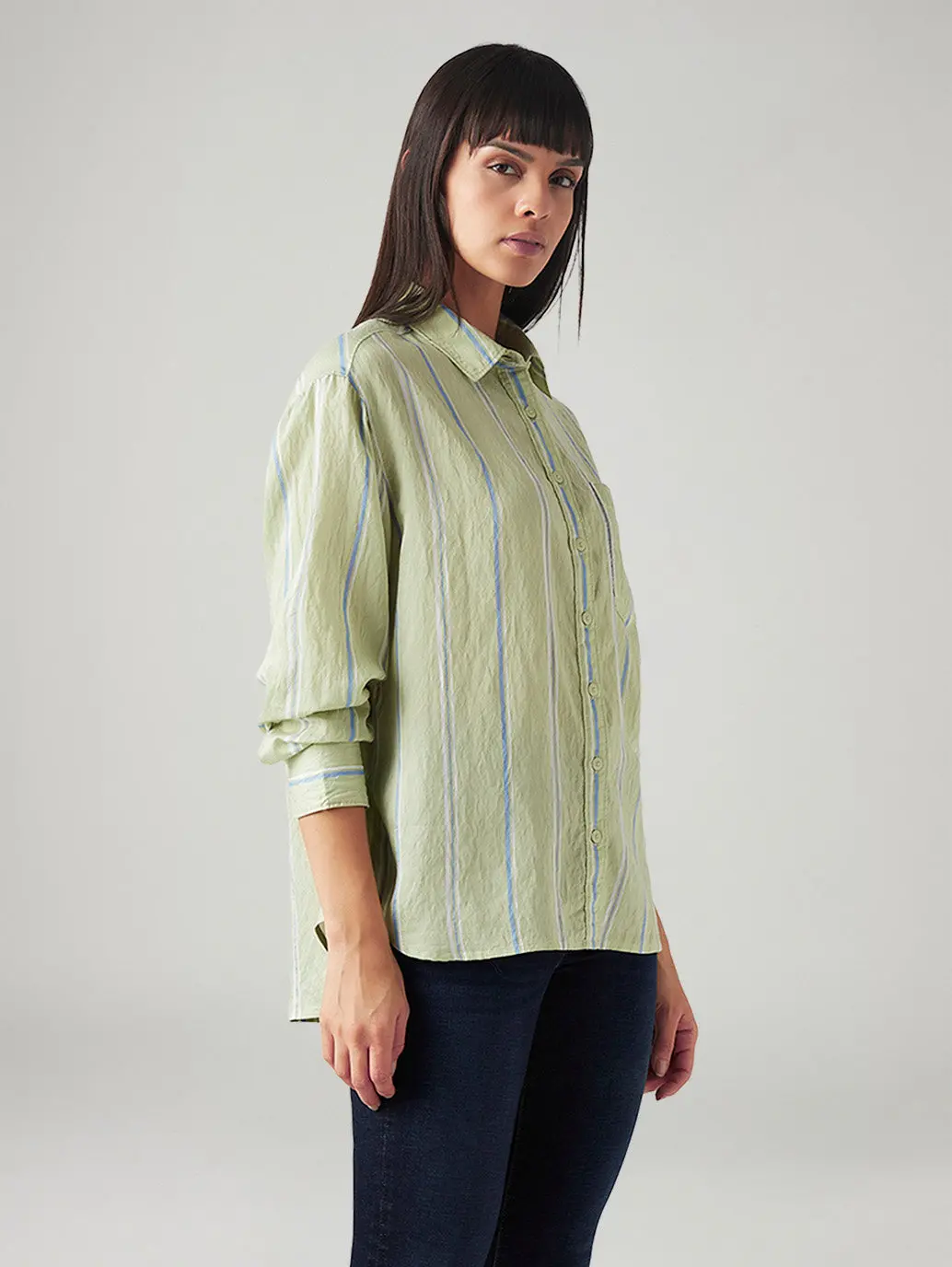 Women's Striped Relaxed Fit Shirt 4