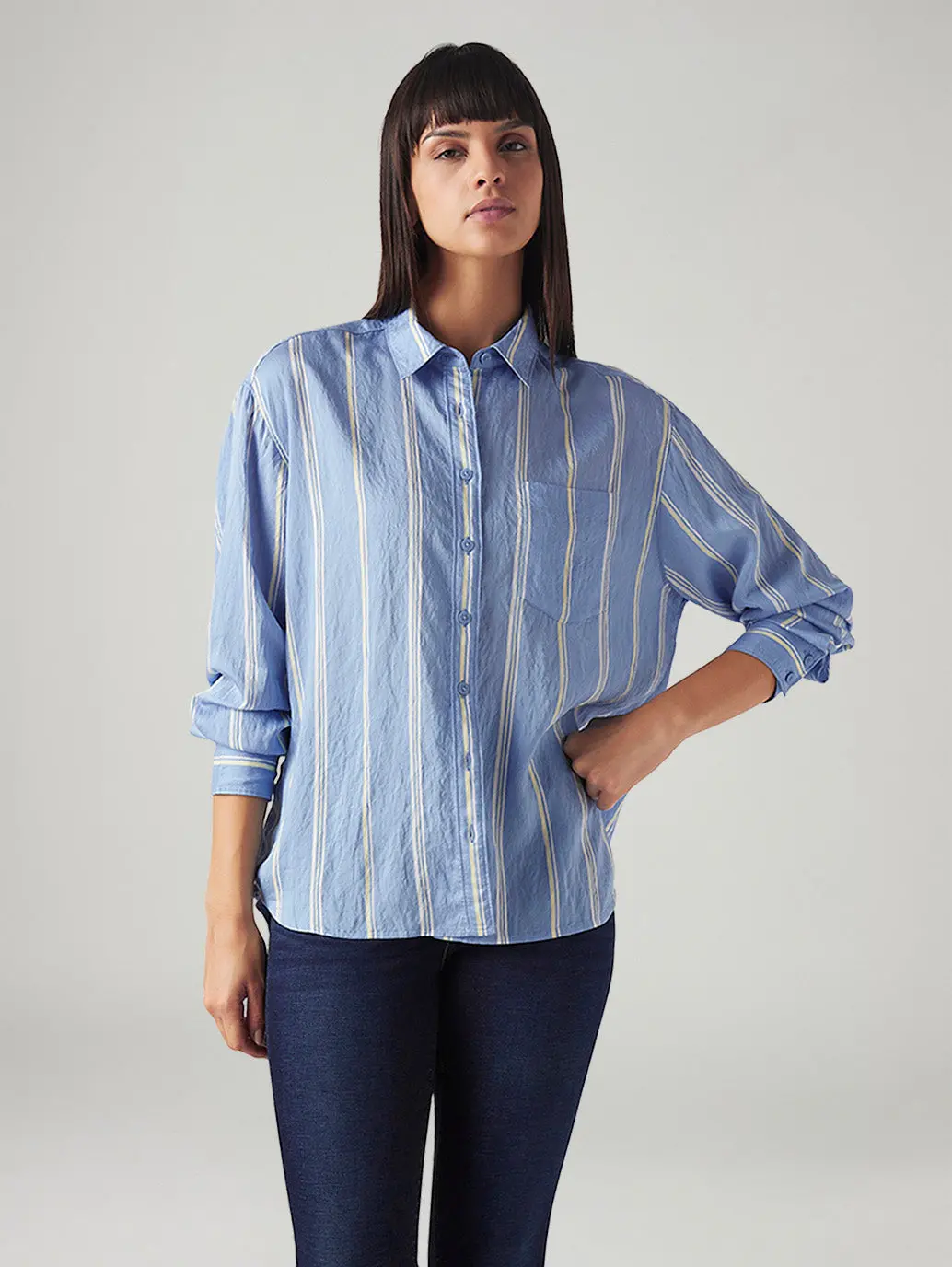 Women's Striped Relaxed Fit Shirt 1