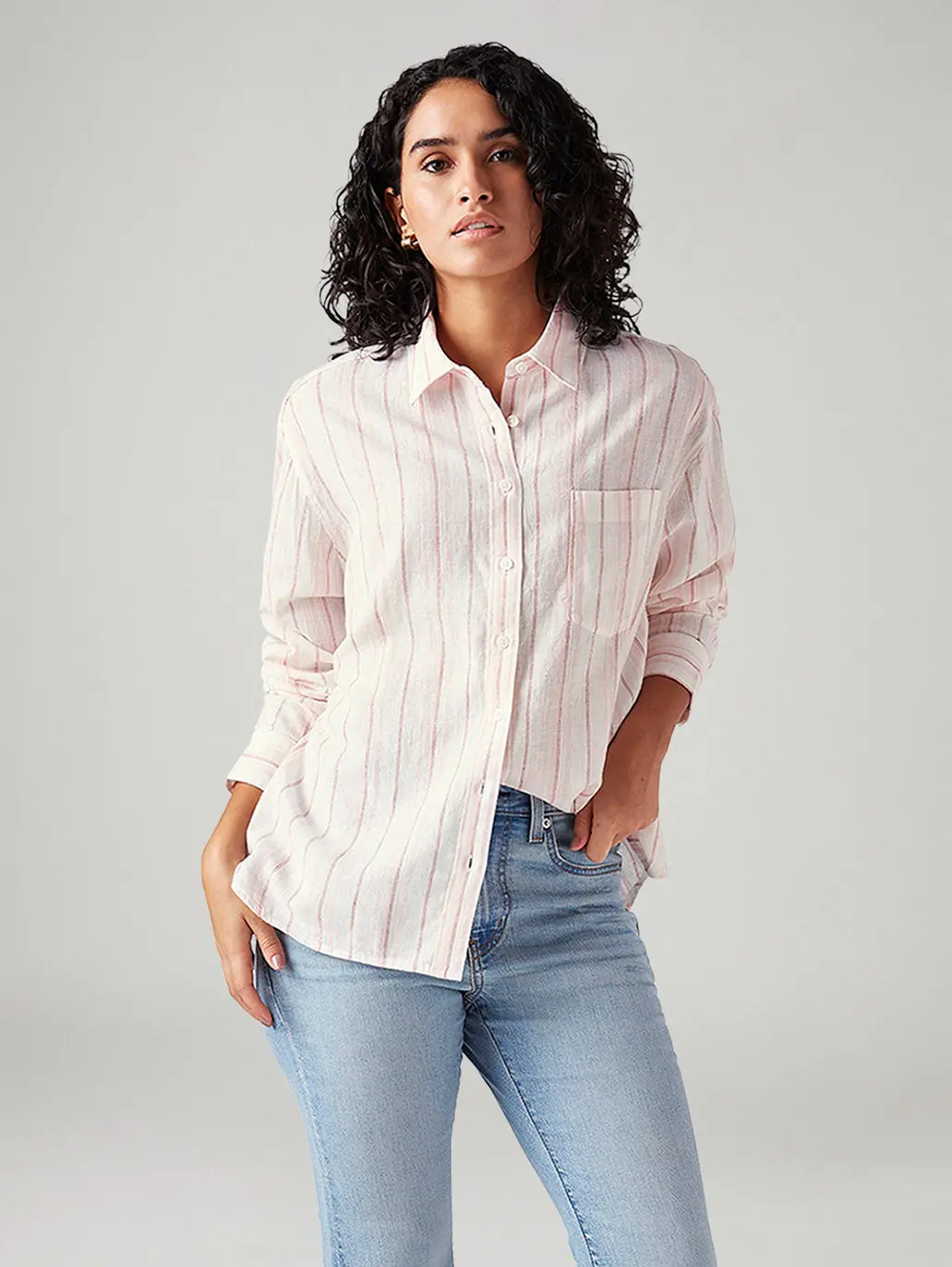 Women's Striped Relaxed Fit Shirt 1