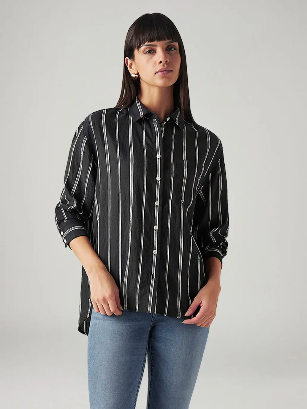 Women's Striped Relaxed Fit Shirt 1