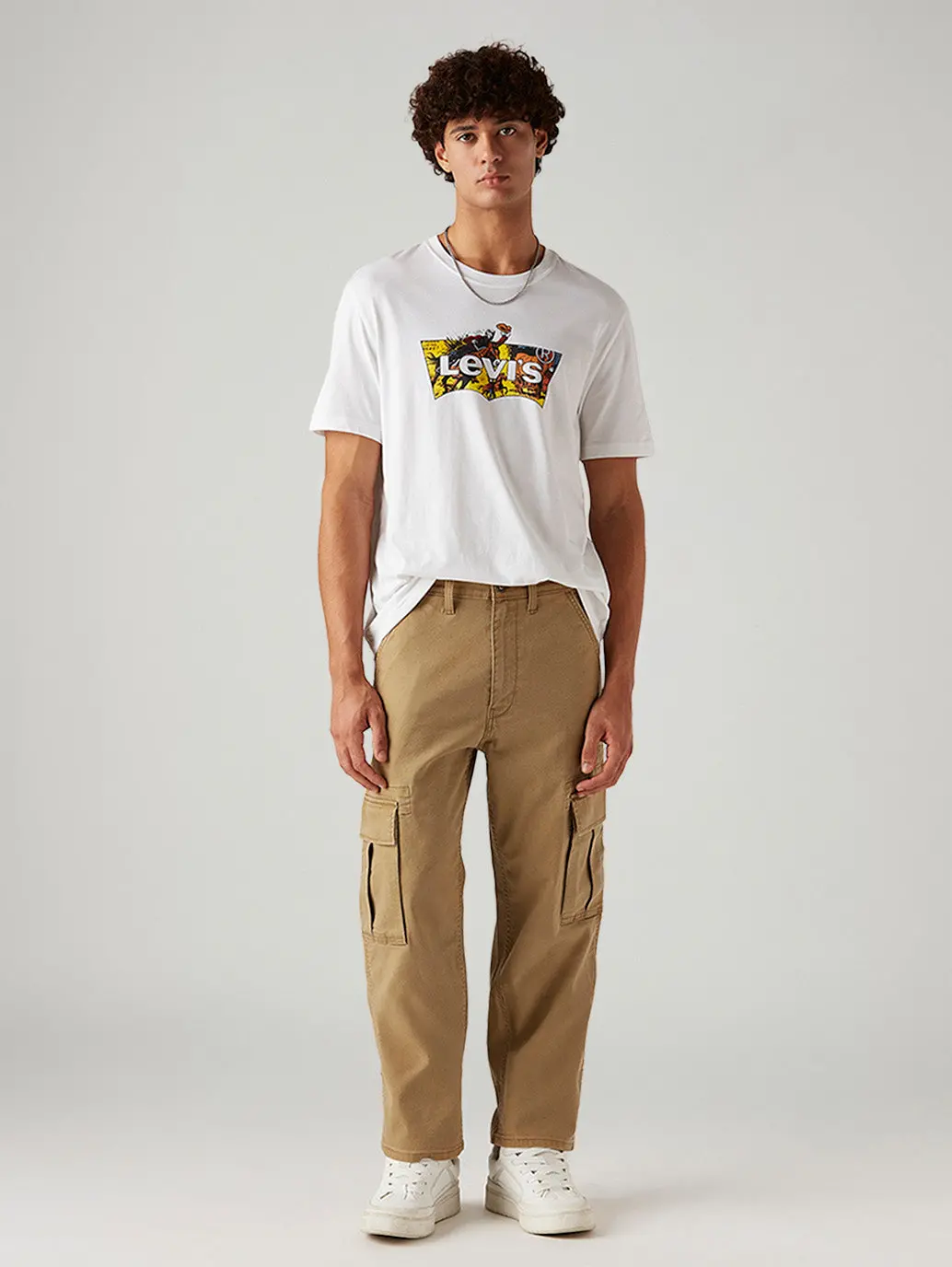 Men's 568 Brown Loose Fit Mid Rise Cargos 1