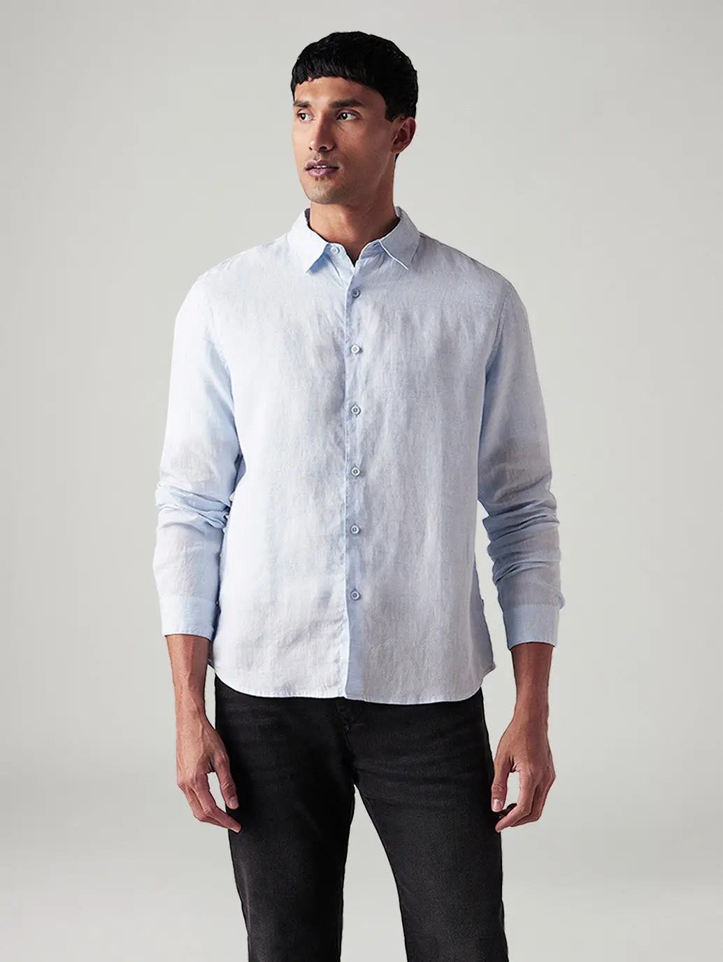 Men's Solid Slim Fit Linen Shirt 5