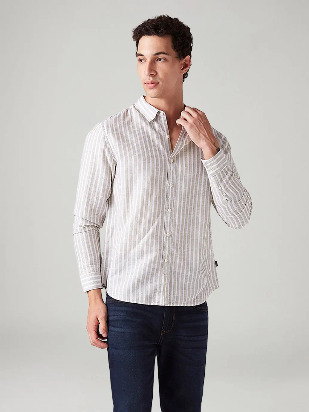 Men's Striped Slim Fit Shirt 1
