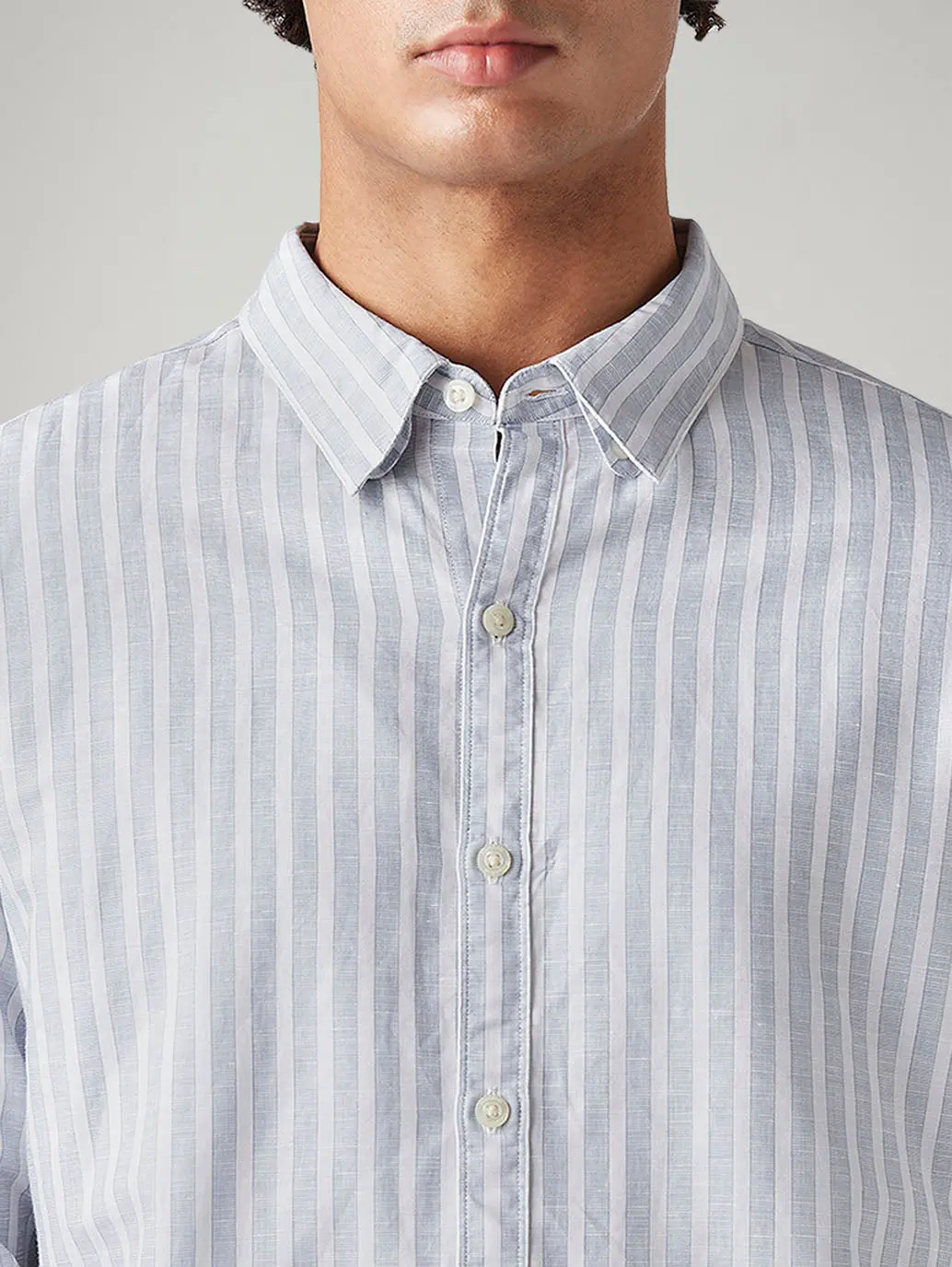 Men's Striped Slim Fit Linen Shirt 4