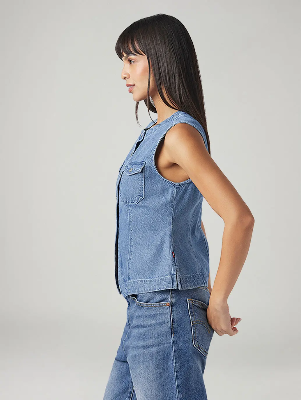 Women's Solid Regular Fit Denim Top 5