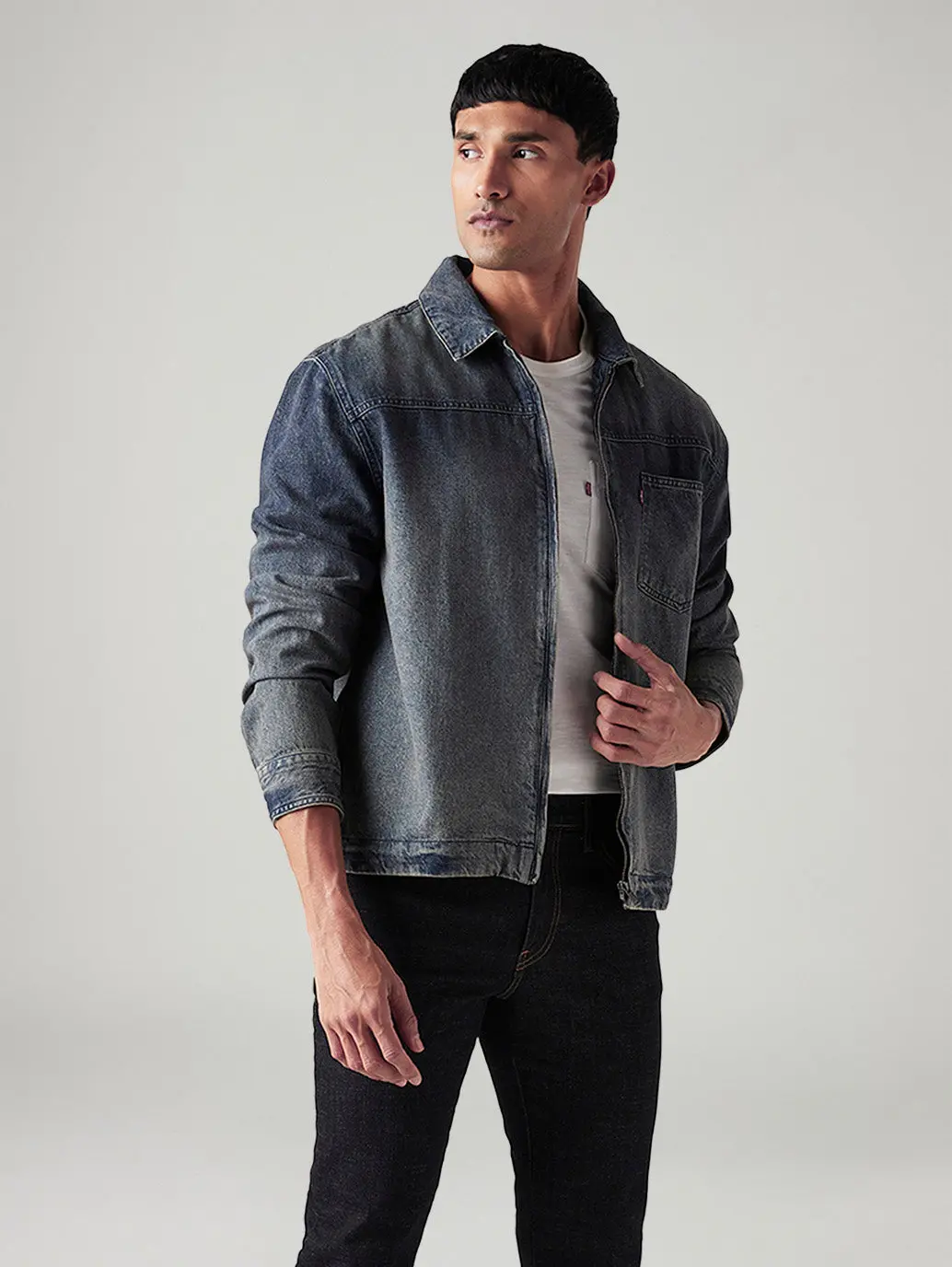 Men's Solid Relaxed Fit Jacket 1
