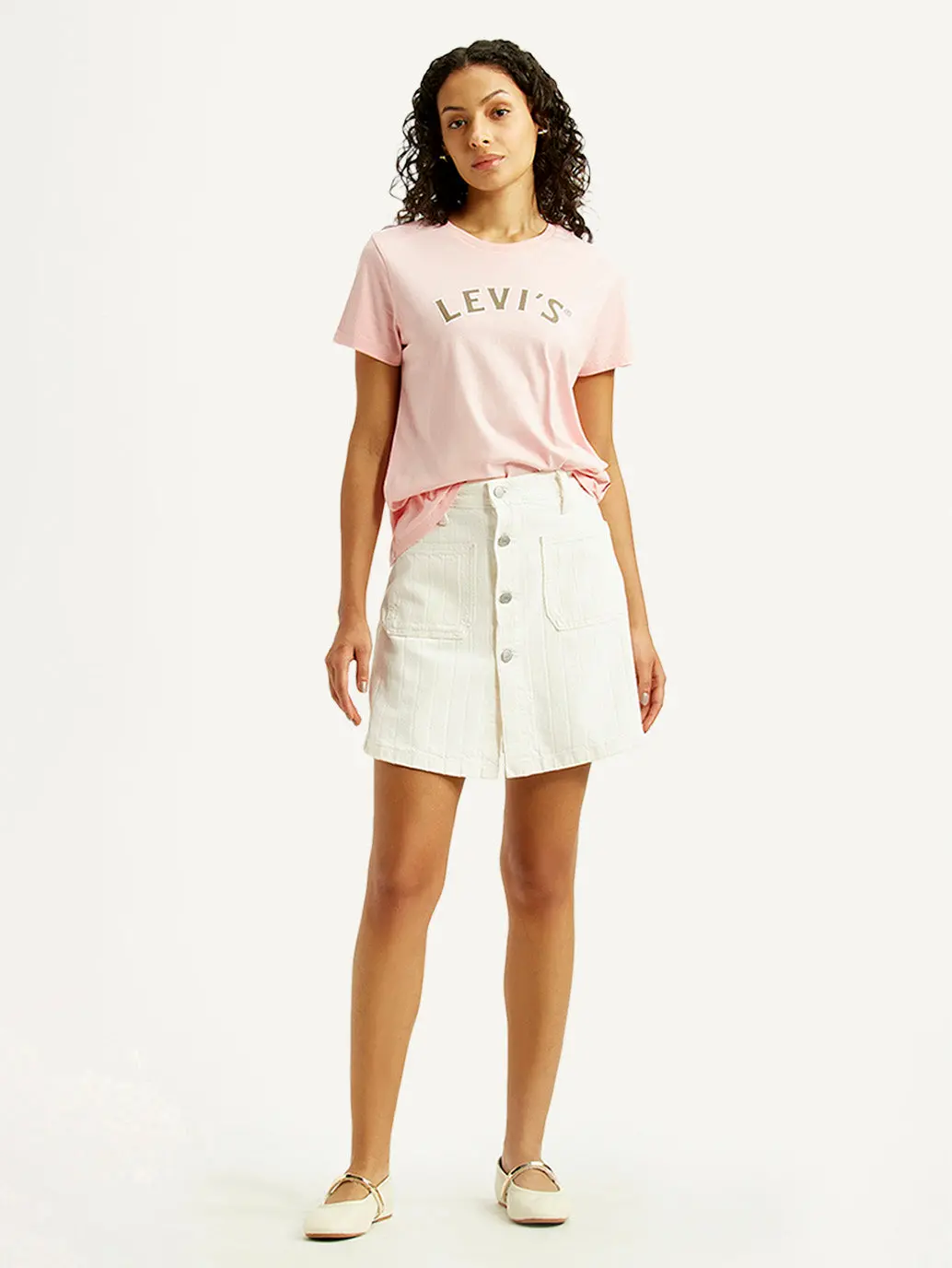 Women's White Regular Fit Mid Rise Skort 1