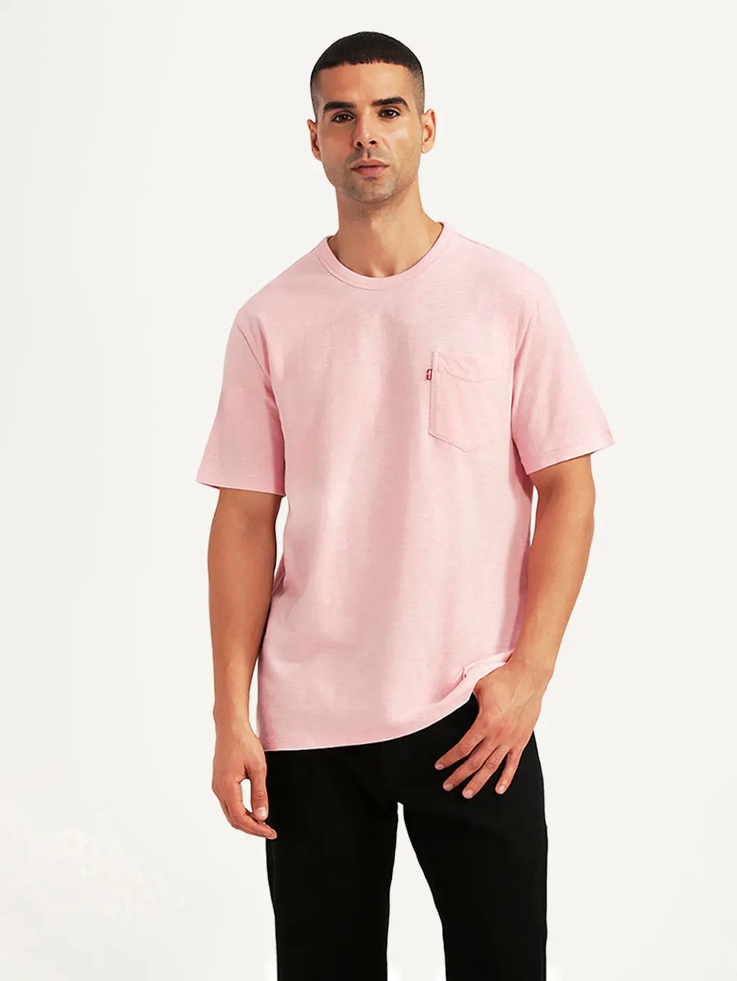 Men's Solid Pink Slim Fit T-Shirt 1