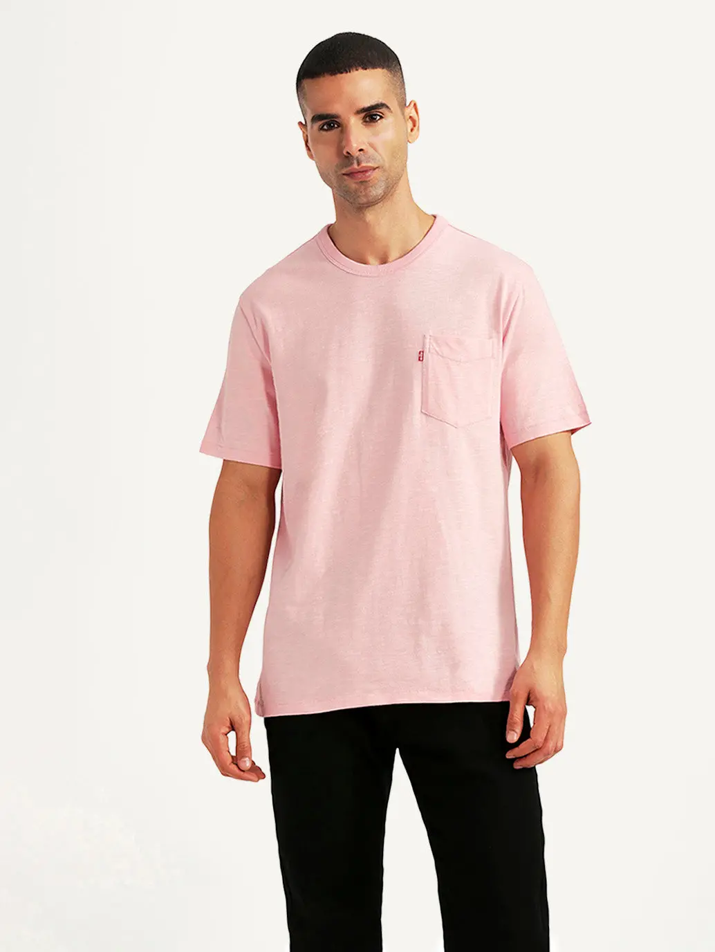 Men's Solid Pink Slim Fit T-Shirt 2
