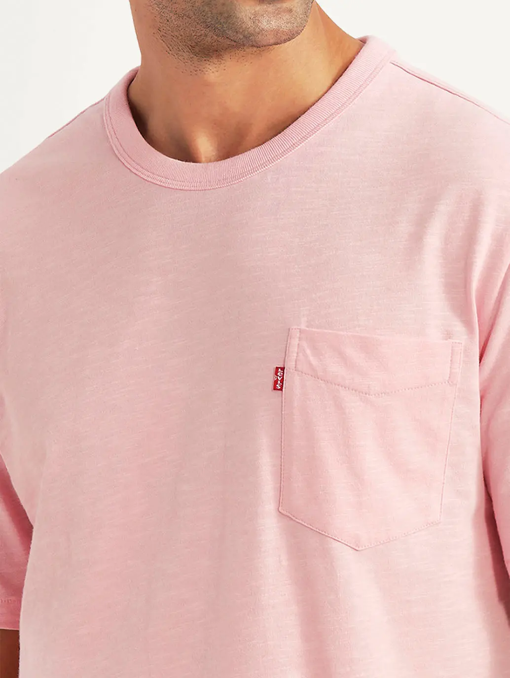 Men's Solid Pink Slim Fit T-Shirt 4