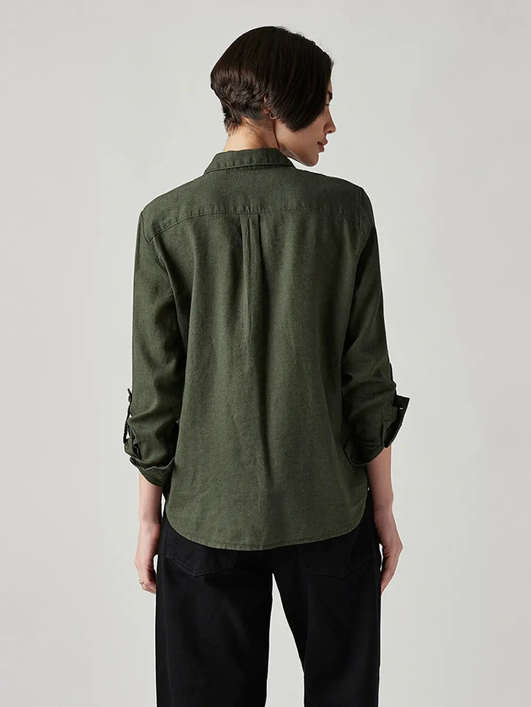 Women's Solid Relaxed Fit Linen Shirt 3