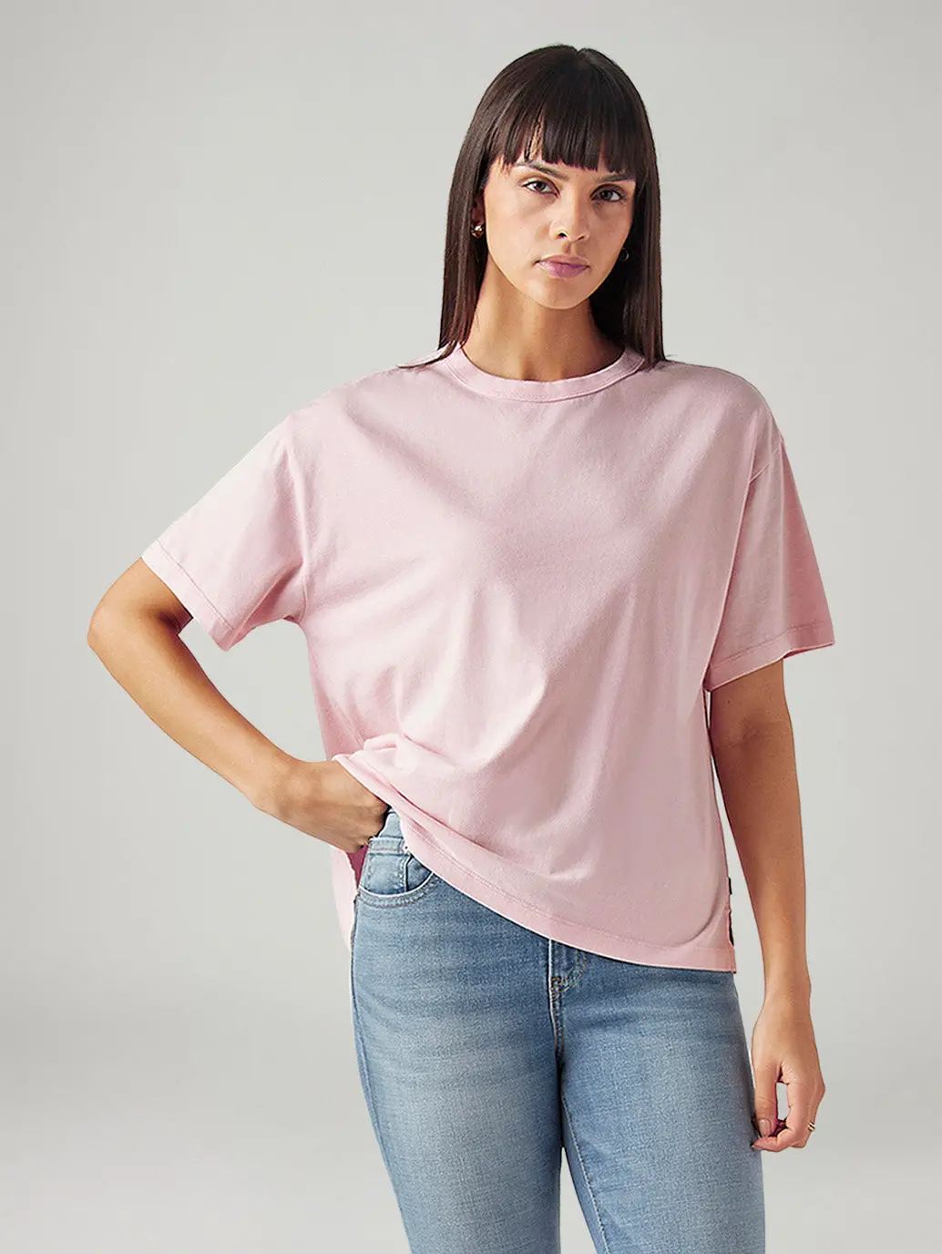 Women's Solid Relaxed Fit T-Shirt 1