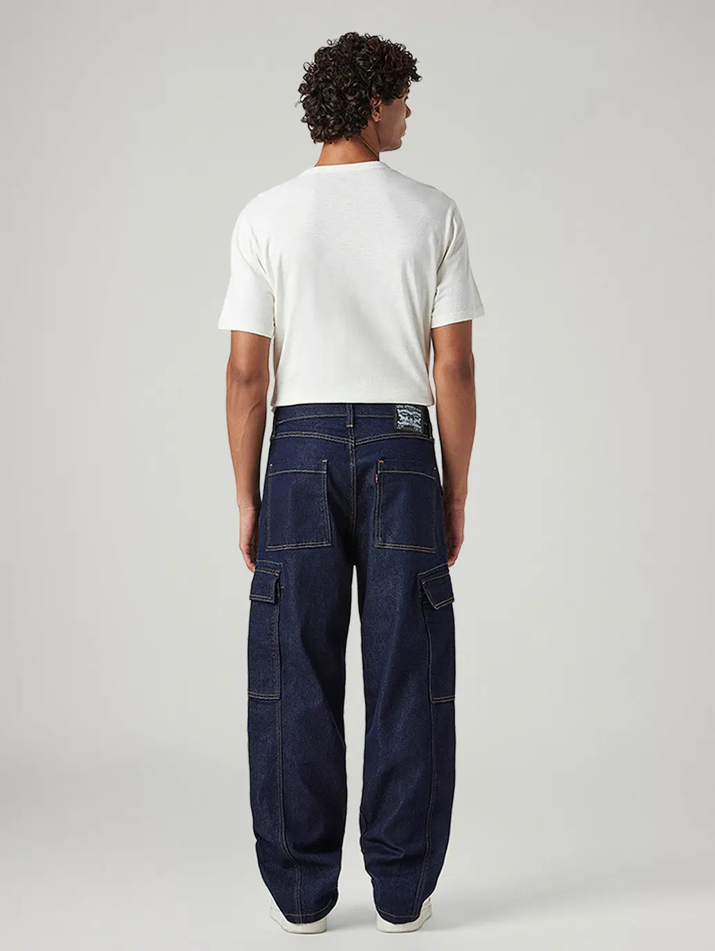 Men's 578 Dark Blue Baggy Fit Mid Rise Cargos 4