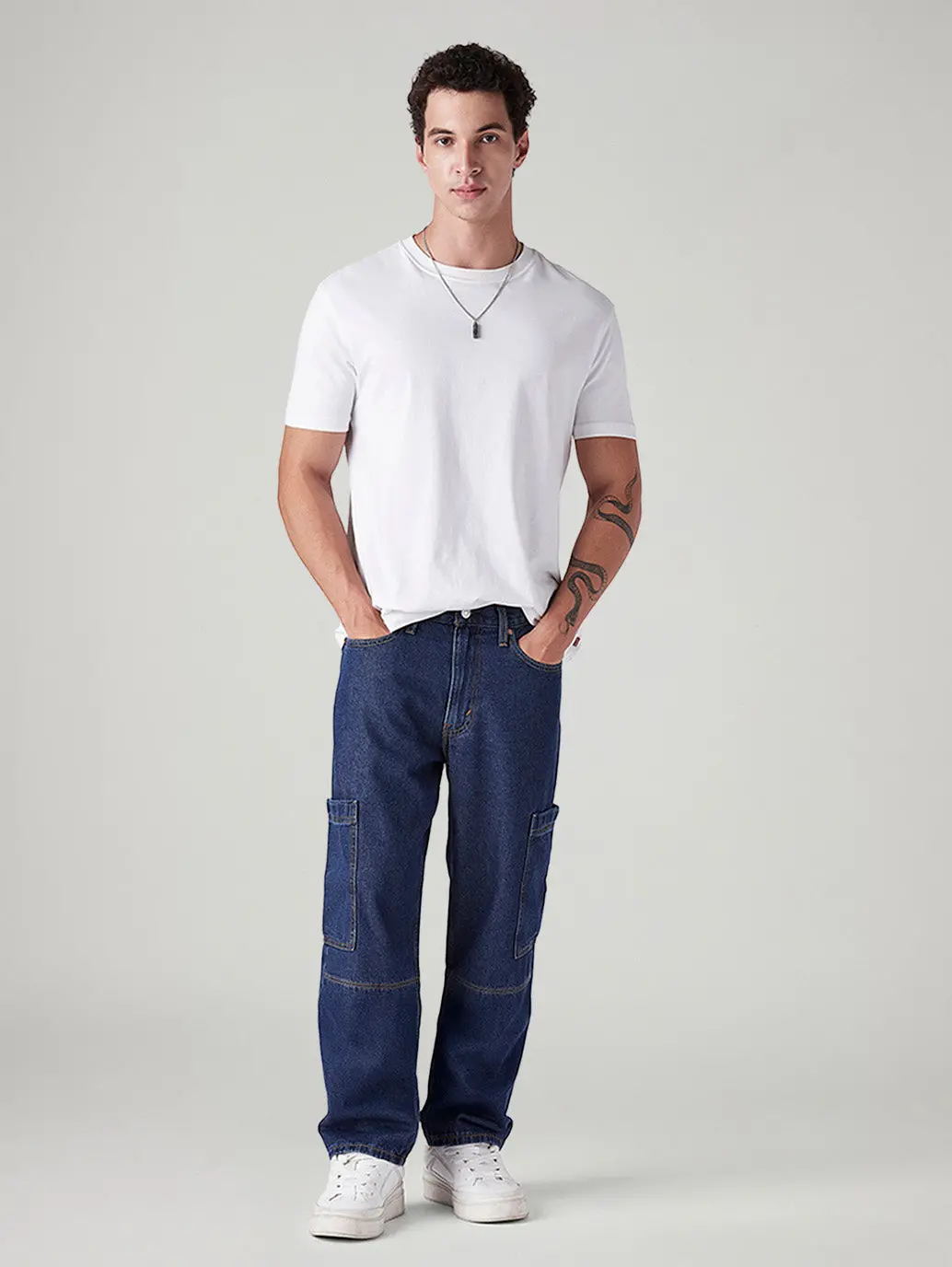 Men's 568 Med Indigo Loose Fit Mid Rise Jeans 1