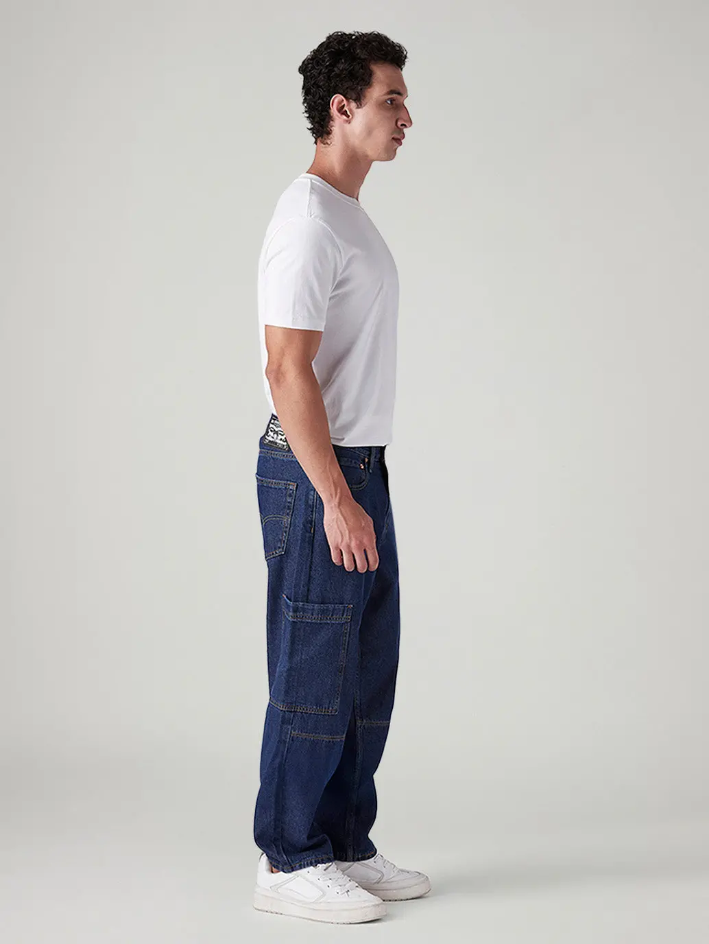 Men's 568 Med Indigo Loose Fit Mid Rise Jeans 7