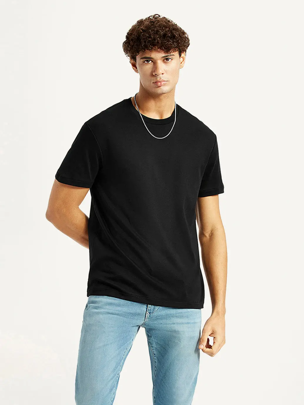 Men's Redloop Solid Black Relaxed Fit T-Shirt 1