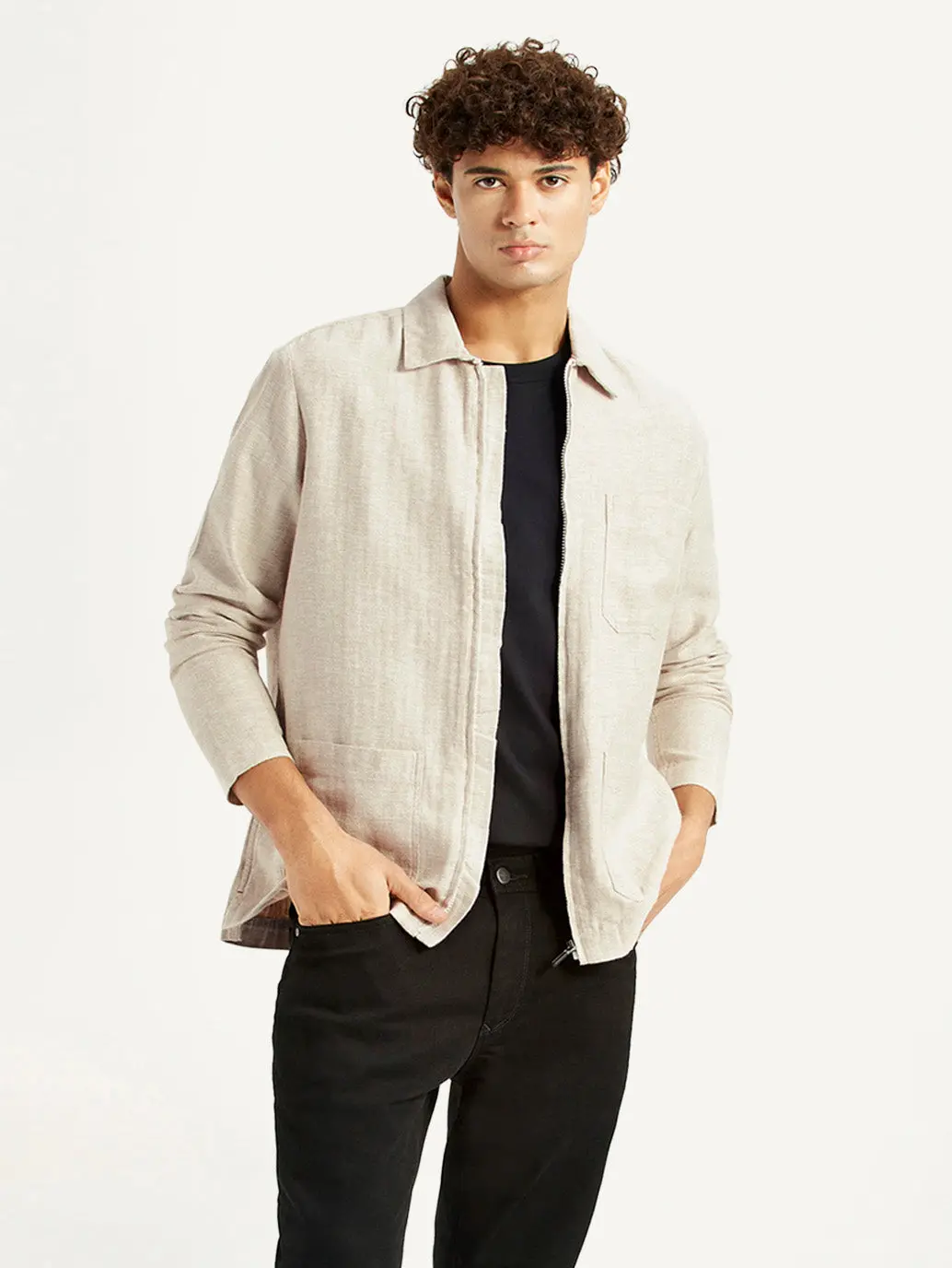Men's Redloop Self Design Beige Shacket 1