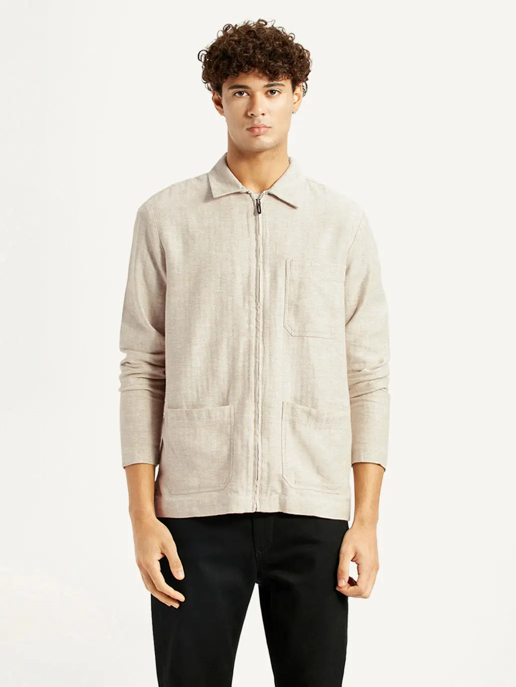 Men's Redloop Self Design Beige Shacket 5