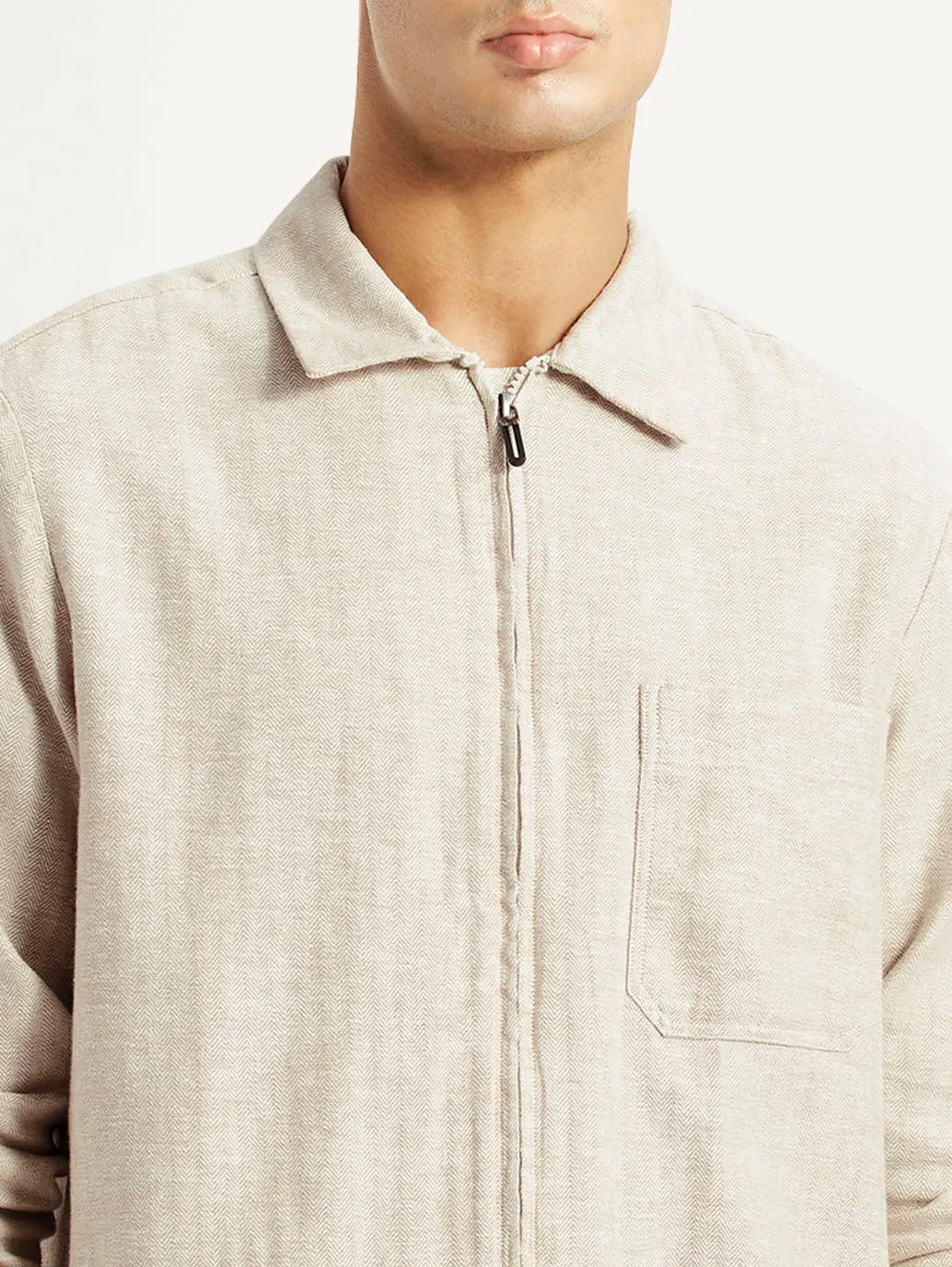 Men's Redloop Self Design Beige Shacket 3
