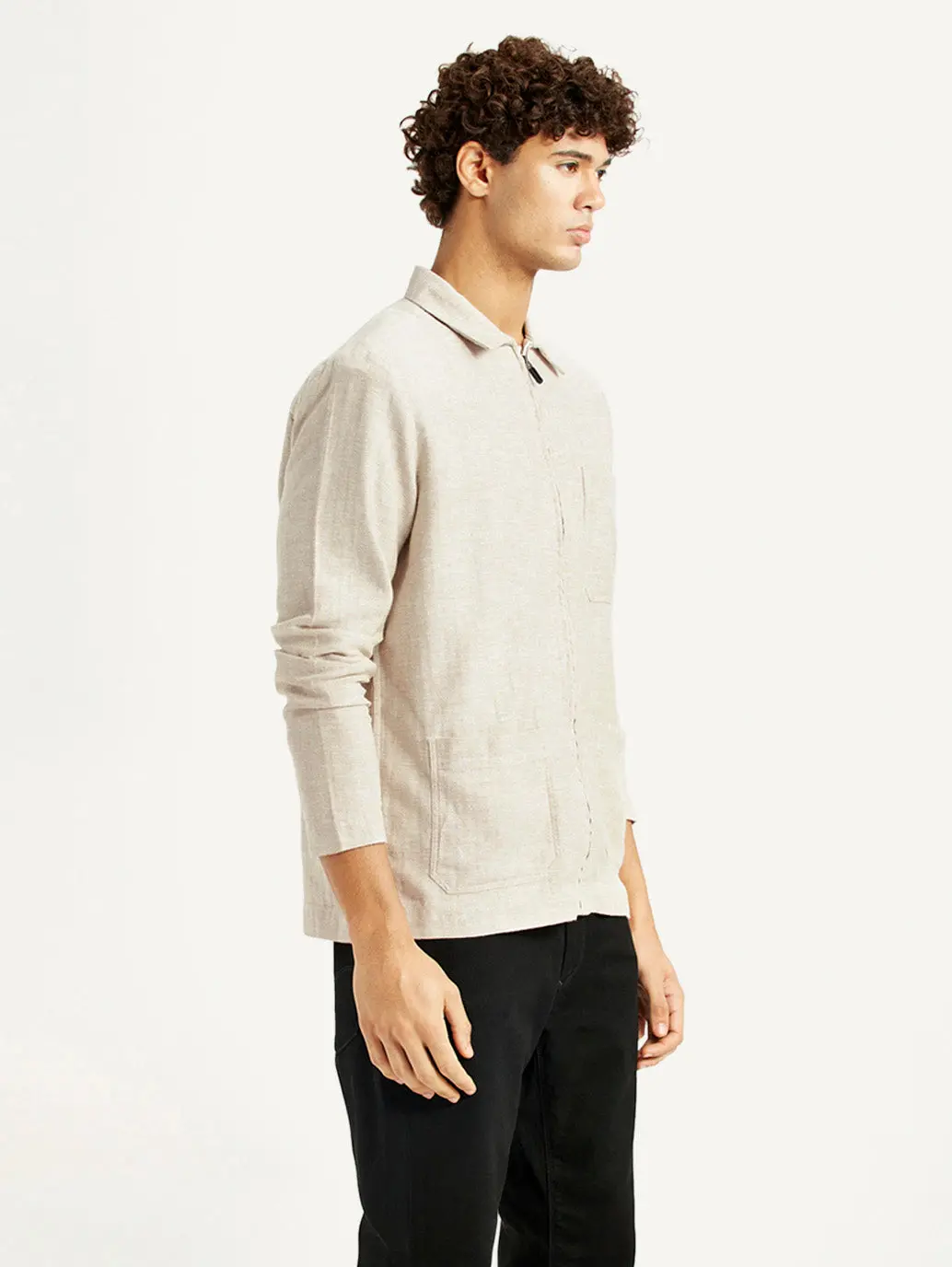 Men's Redloop Self Design Beige Shacket 4