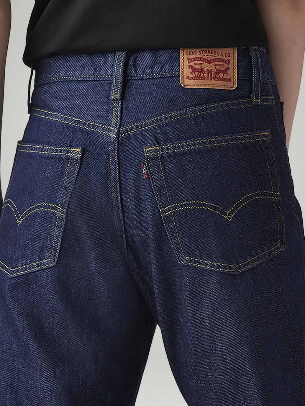 Women's Dark Blue Loose Bootcut Fit Mid Rise Jeans 5