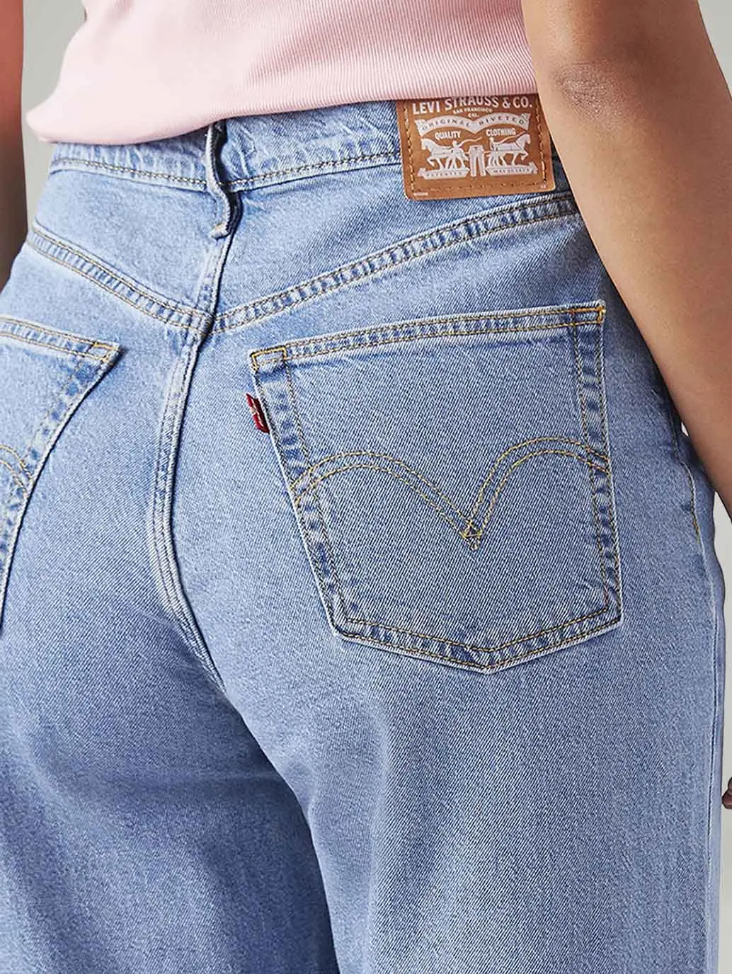 Women's Light Blue Loose Fit High Rise Jeans 5