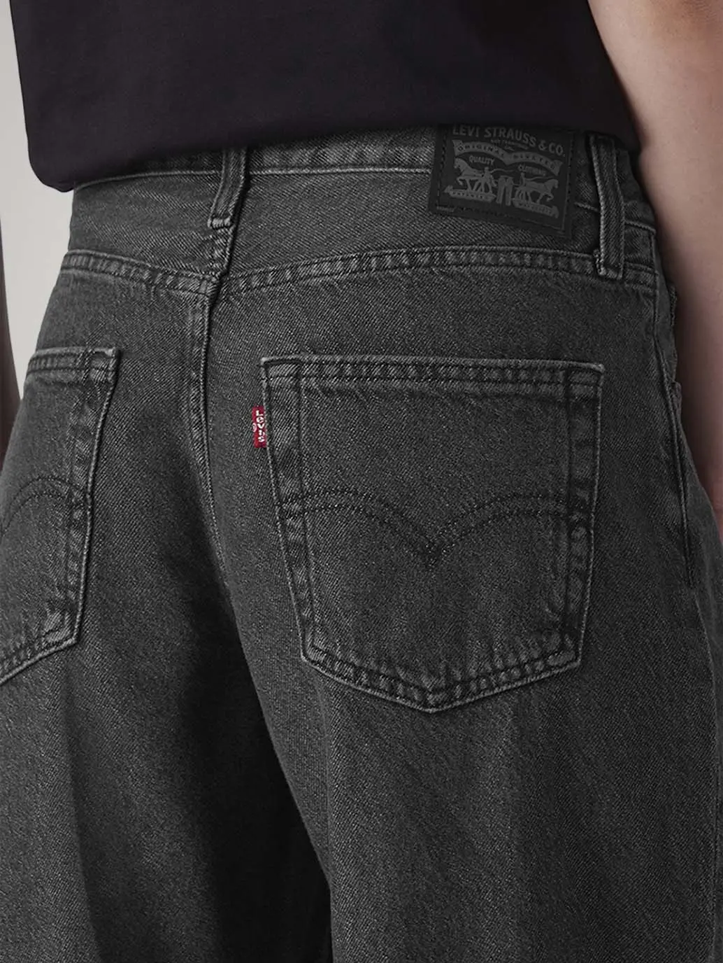 Women's Charcoal Grey Xl Straight Loose Fit Mid Rise Jeans 5