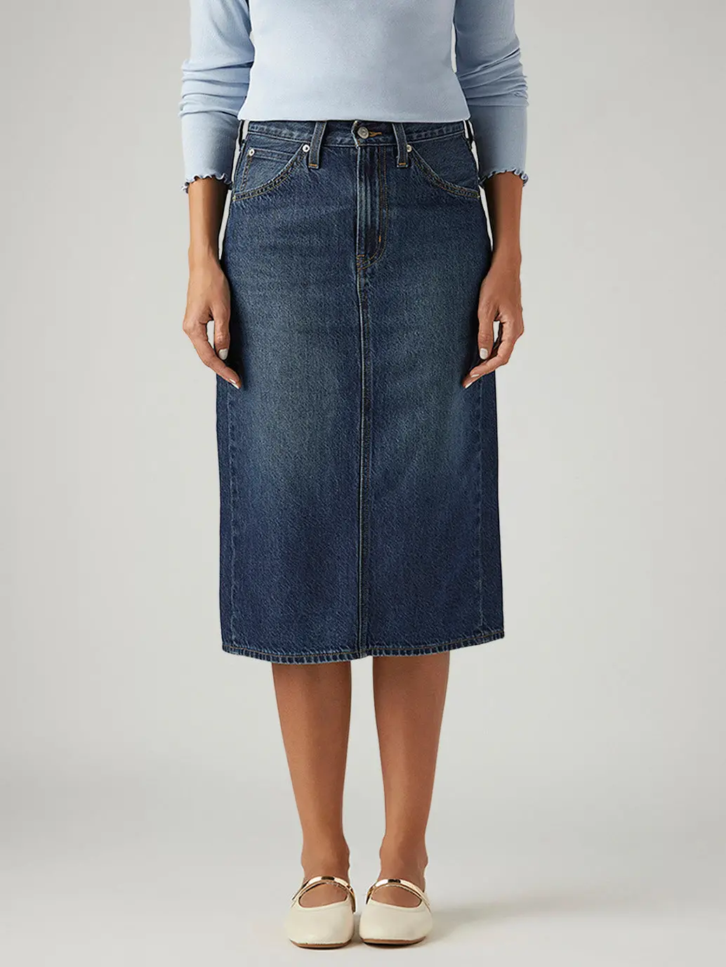 Women's Dark Indigo Regular Fit High Rise Skirt 2