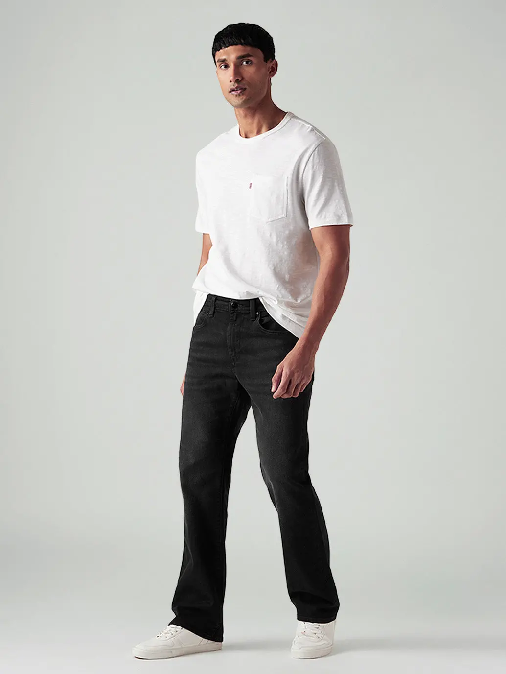 Men's 527 Black Bootcut Fit Mid Rise Redloop Jeans 1