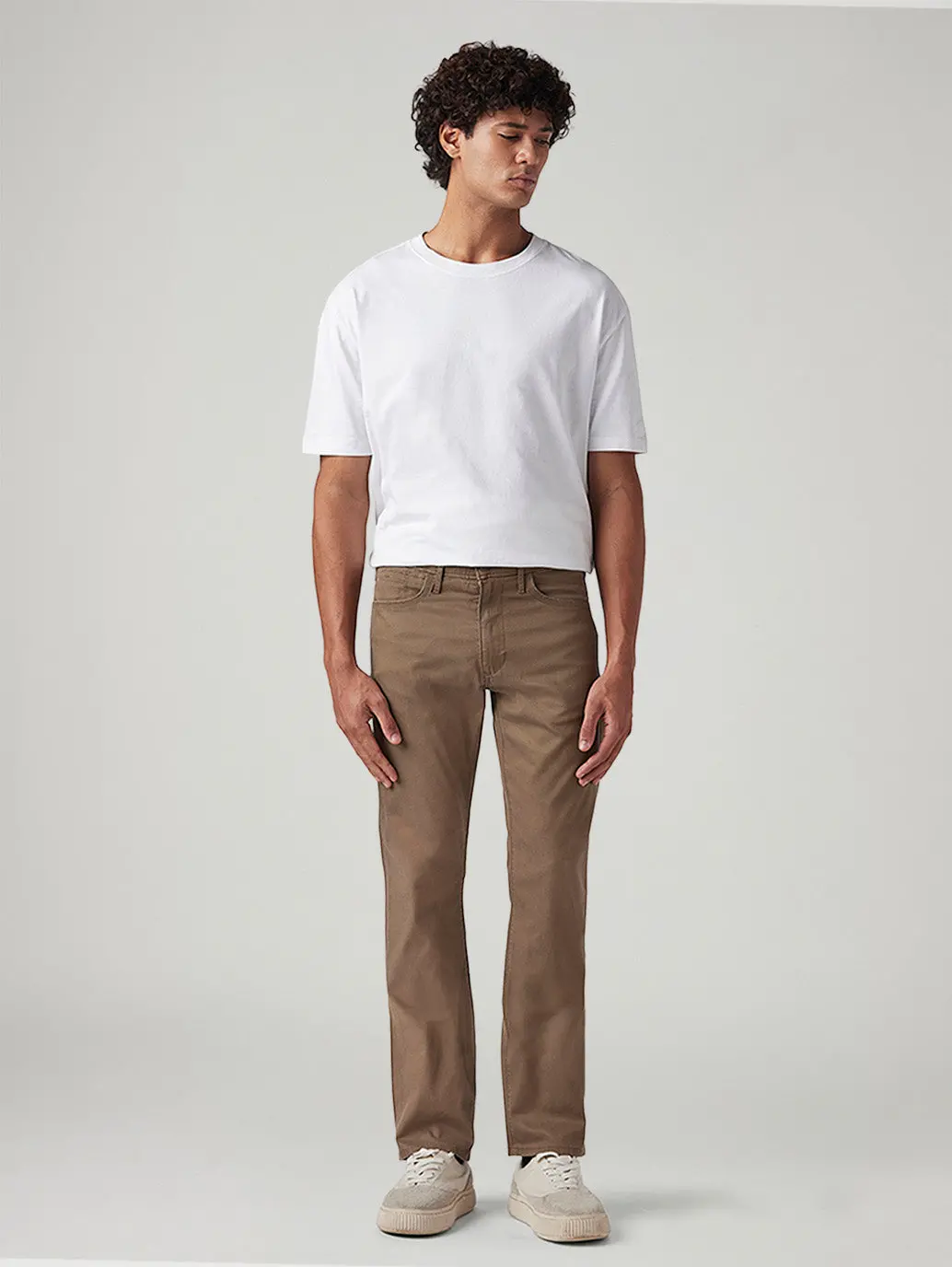 Men's 513 Brown Slim Straight Fit Mid Rise Chinos 2
