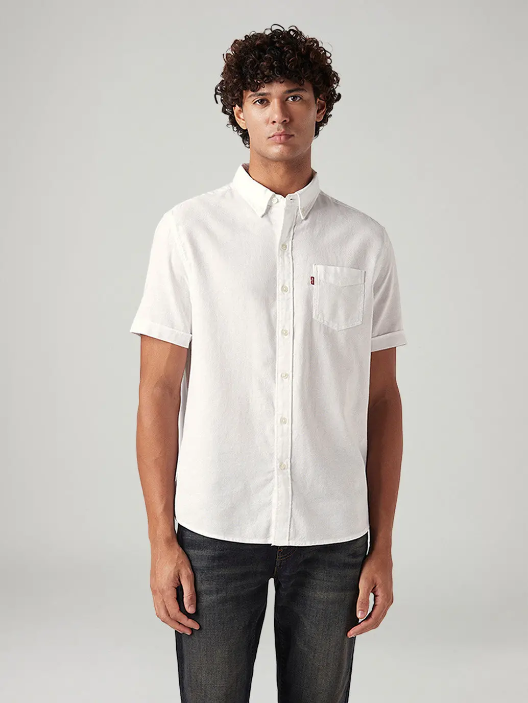 Men's Solid Slim Fit Oxford Shirt 1