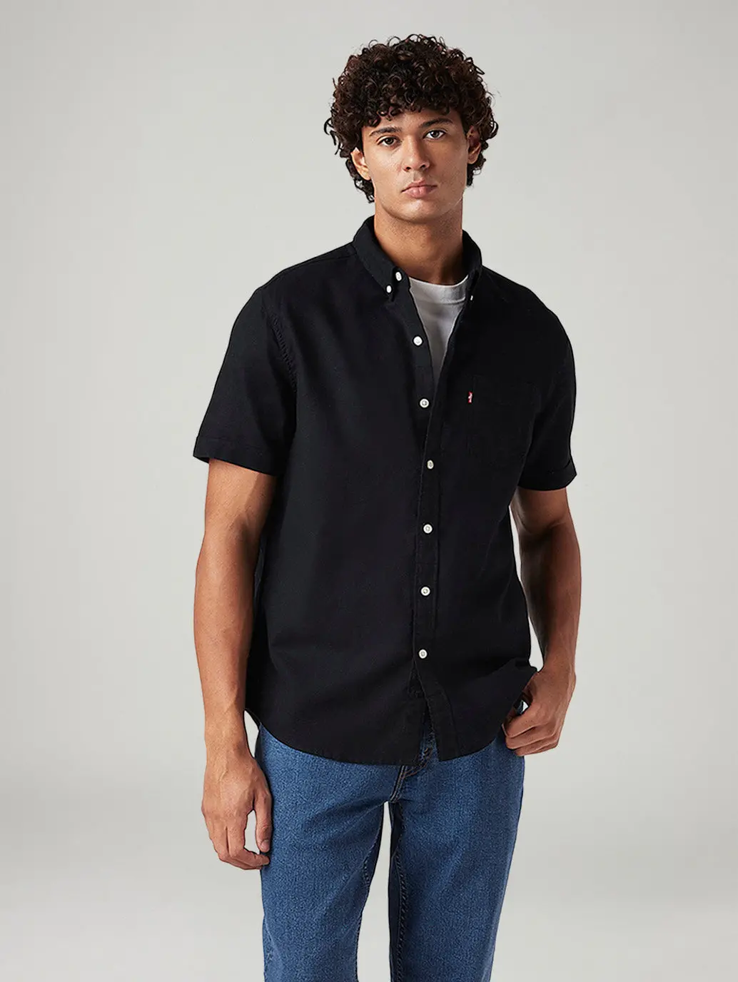 Men's Solid Slim Fit Oxford Shirt 1
