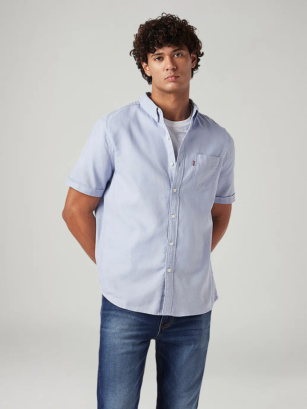 Men's Solid Slim Fit Oxford Shirt 1