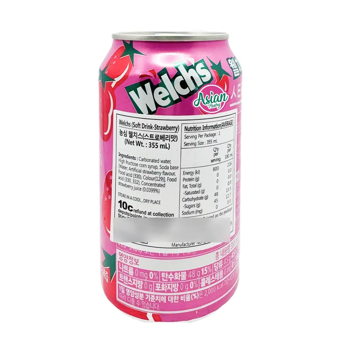 Welch's Strawberry Soft Drink 335Ml (Bbd: 18/04/2026) 2