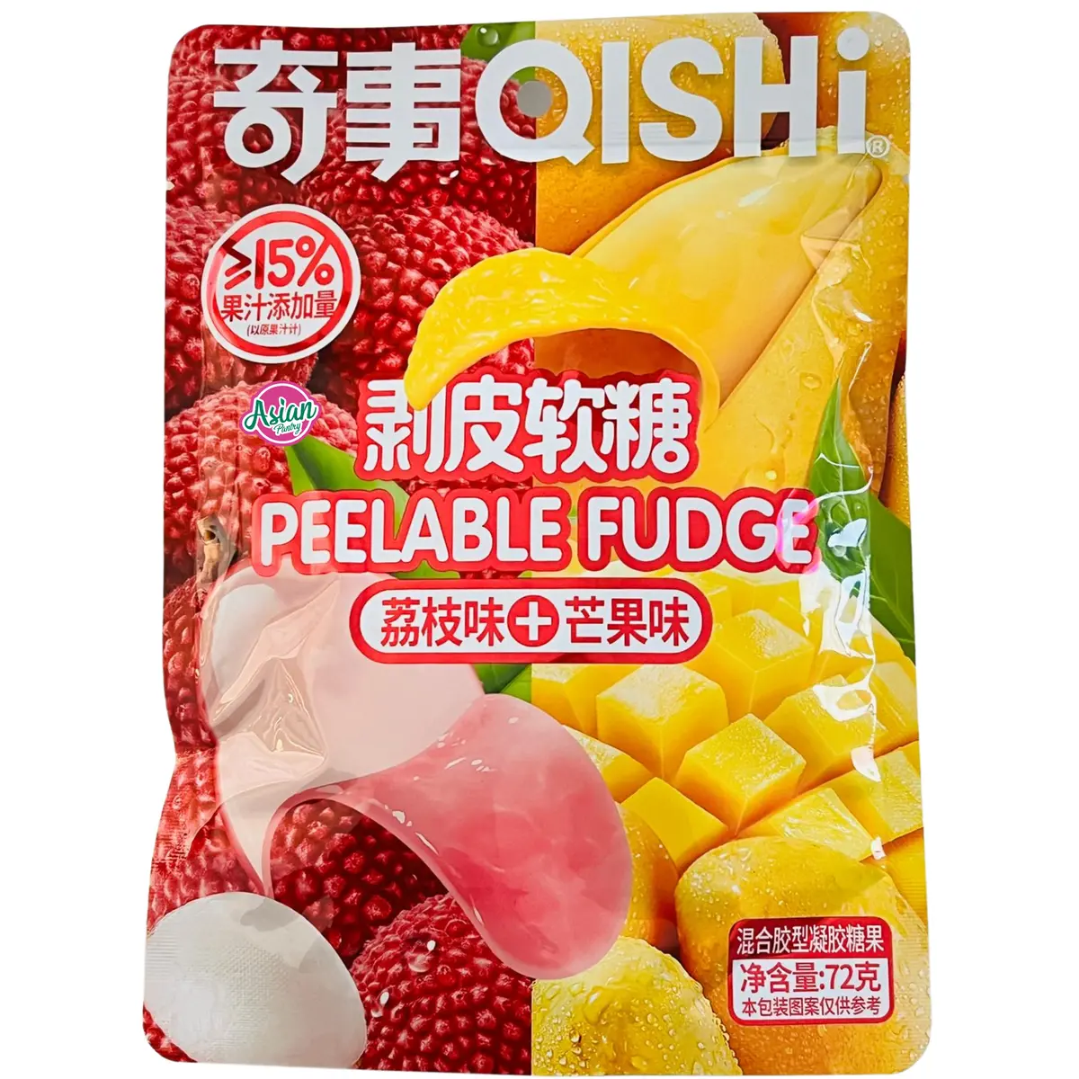 Qishi Peelable Fudge (Litchi & Mango) 72G 1
