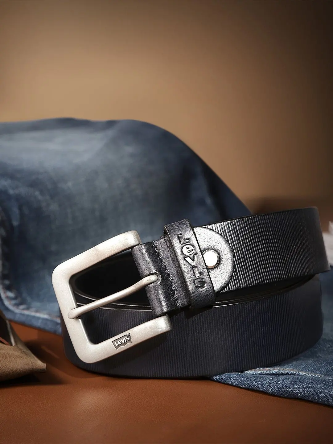 Men's Blue Textured Belt 1