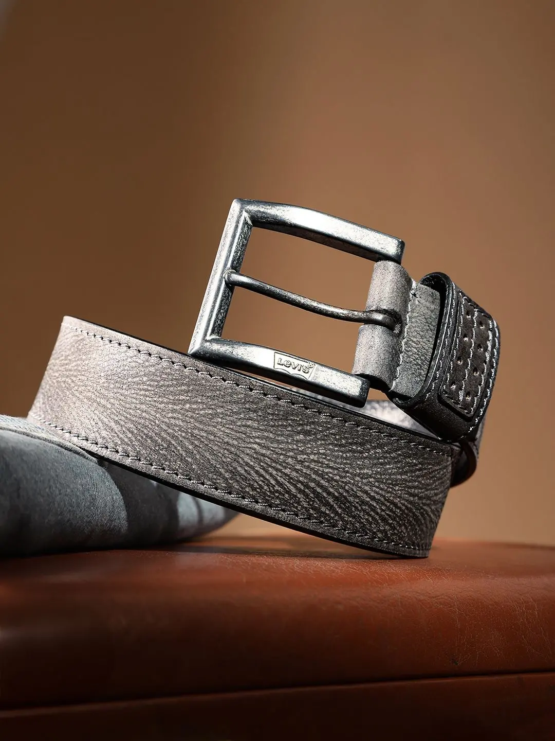 Men's Grey Textured Belt 1