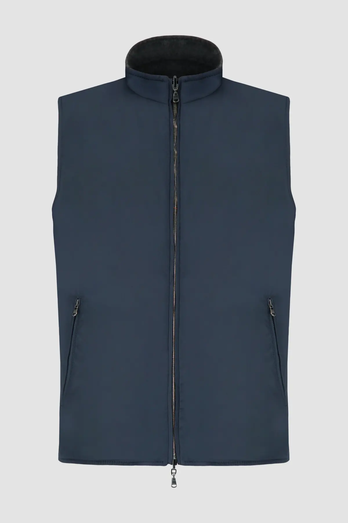 Barba Napoli Navy And Grey Double Sided Vest 1
