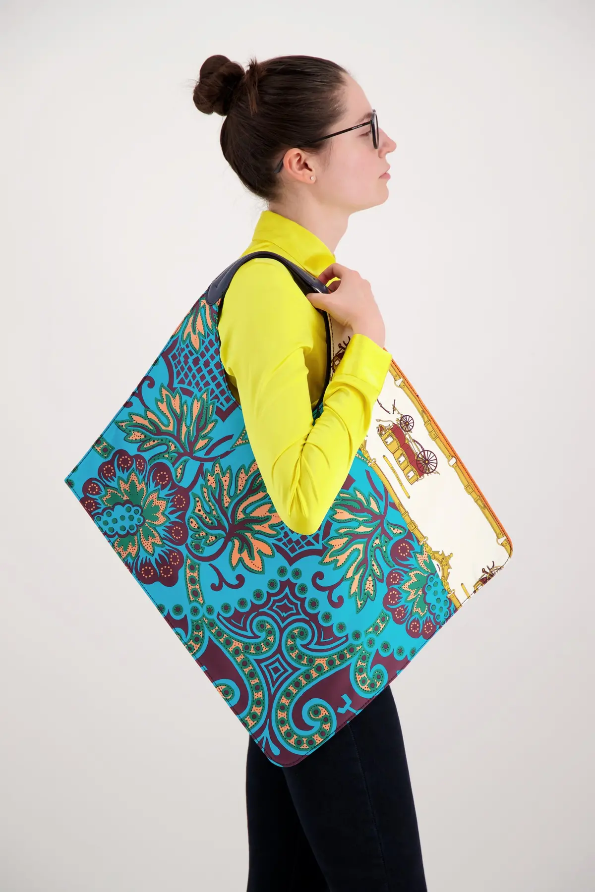 Mantero Multicolor Carre' Handbag 1